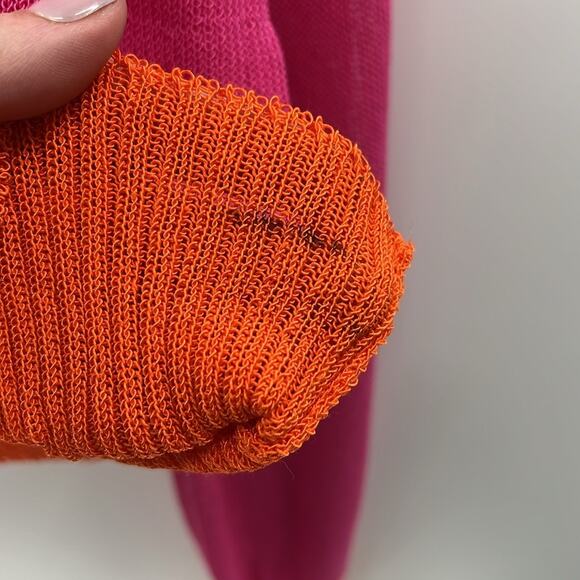 Jumper 1234 Women's Open Weave Colorblock Cardigan - Fuchsia/Neon Orange - 4 NWT - Picture 5 of 7